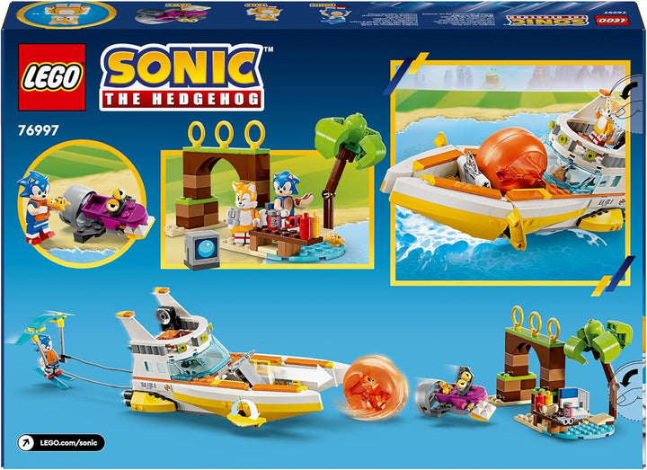 LEGO Sonic the Hedgehog Tails™ Adventure Boat, jucărie interactivă cu personaje de jocuri video și schiuri de apă, cadou pentru băieți, fete și gameri de la 8 ani 76997