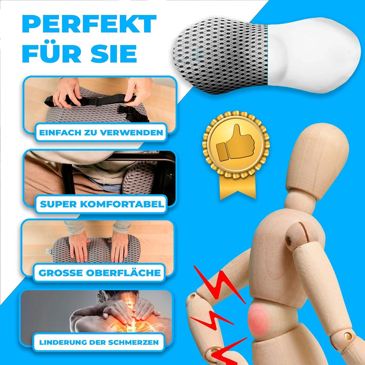 Suport lombar auto, Pernă spate canapea și mașină, Pernă spate scaun birou, Pernă lombară, Pernă lombară mașină și scaun birou, Pernă lombară mașină, Pernă suport spate, Gris