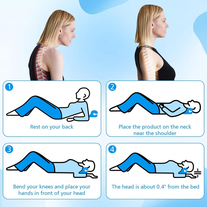 Neck Stretcher 2.0, Cloudy Neck Lefaya Neck Stretcher Orthopaedic Test Winner Neck Stretcher pentru a ușura durerea gâtului Premium Neck Hump Neck Cloud corectează postura (albastru)