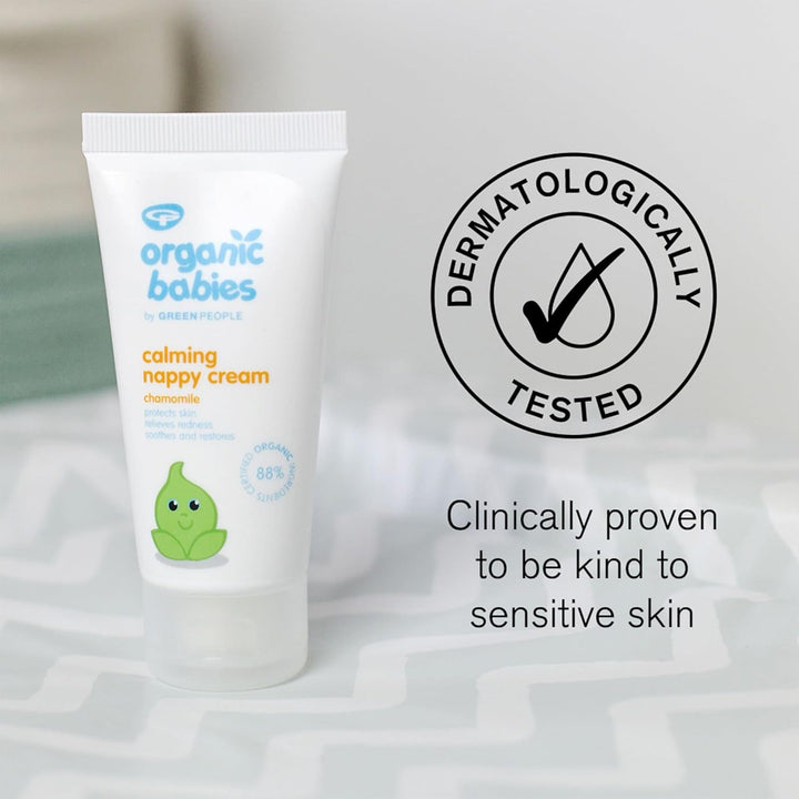Green People - Cremă organică calmantă pentru scutece pentru copii - Oxid de zinc natural și organic - Eczema Friendly - Fără parabeni, 50ml