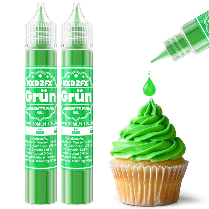 Lebensmittelfarbe Gel - HXDZFX 2×30Ml Lebensmittelfarbe, Hochkonzentriertes Zuckerfrei Food Coloring Für Tortendeko, Fondant Weiss, Macarons, Torte, Backen, Osterei, Slime (Weiß)