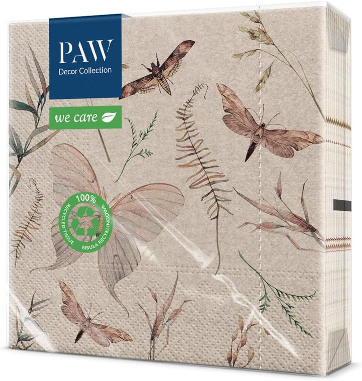 Path Decor Collection x Collection COLECCIÓN DE LA COLECCIÓN DE DISETA CM CM CON 3 capas. 20 piezas. Impreso con colores basados ​​en agua. Decoraciones de mesa. Nature, HIRSC, Paw_022022, ciervo, 33 x 33 cm (paquete con 3)