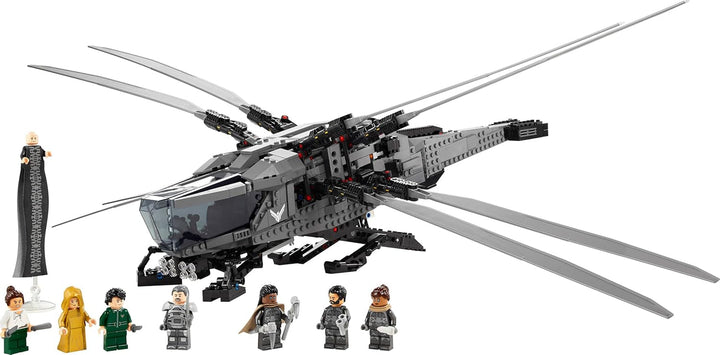 LEGO 10327 Icons Dune Atreides Royal Ornithopter, set de colecționat pentru adulți, cadou de film pentru bărbați, femei și fani, aeronavă model cu 8 figuri, inclusiv Paul Atreides și baronul Harkonnen