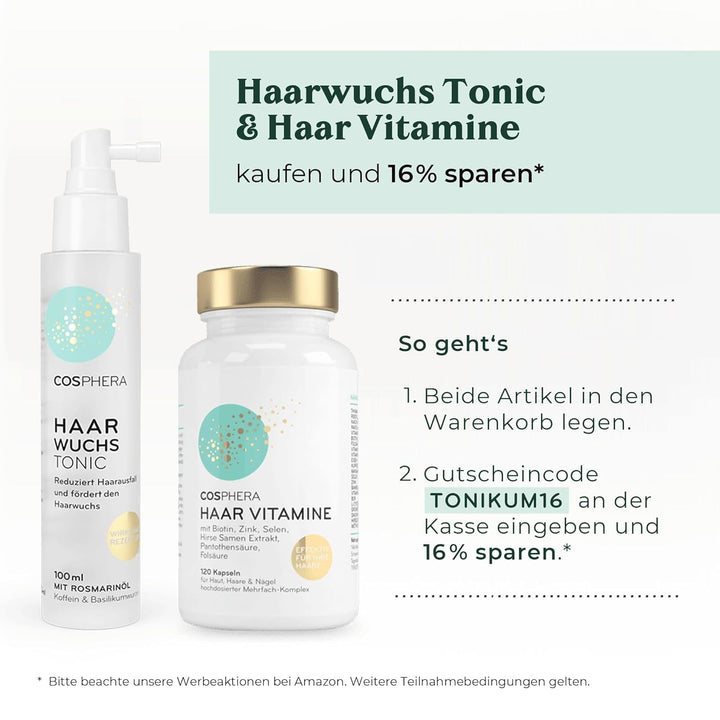 Spray tonic pentru păr cu ulei de rozmarin 100ml - Spray cu ulei de rozmarin accelerează în mod natural creșterea părului - remediu pentru creșterea părului la femei și bărbați - ser pentru căderea părului - ulei de rozmarin pentru păr de Cosphera Ingrijirea parului Naty Shop