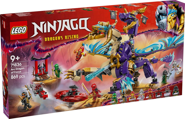 LEGO NINJAGO Lightbow Dragon - jucărie cu 8 minifigurine și o rotiță Spinjitzu - jucărie de construcție ninja interactivă pentru băieți și fete de peste 9 ani - idee de cadou pentru fani 71836
