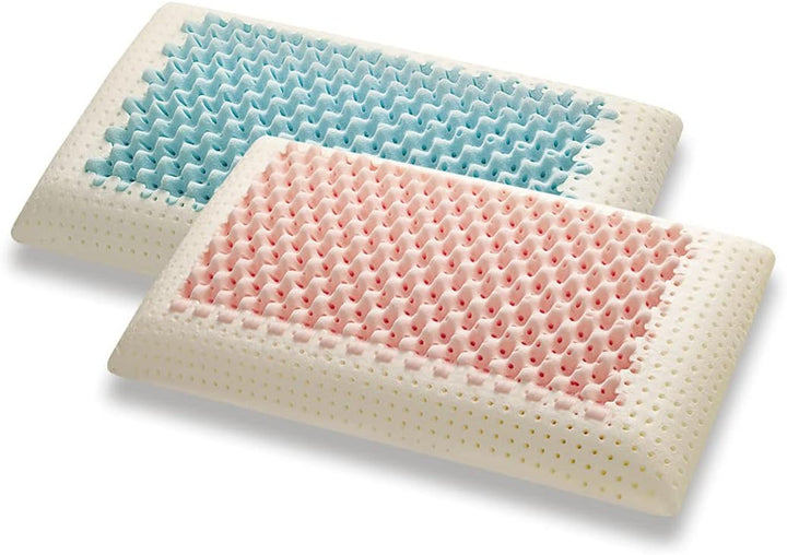Marcapiuma - Pereche de perne de susținere a gâtului cu memorie - Miss & Mister - Parte ultra respirabilă - 100% acoperire din bumbac - Ortopedică - Pernă Visco Pillow Memory Foam - PRODUS MEDICAL - Fabricat în Italia