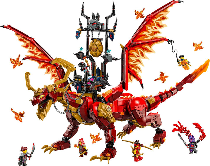 LEGO NINJAGO Dragonul de primăvară al mișcării, jucărie de aventură pentru copii, set de joacă Ninja cu 6 minifigurine, cadou de ziua de naștere pentru băieți și fete începând cu vârsta de 12 ani, set de joacă Fantasy 71822