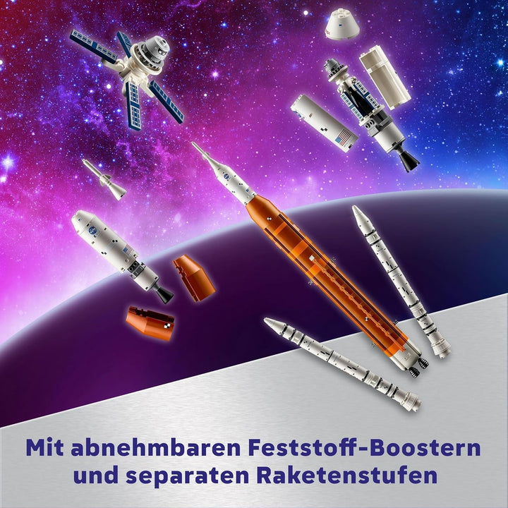 LEGO Icons NASA Artemis rampa de lansare, cadou, decor pentru camera de zi sau birou, set de construcție pentru adulți, cu capsula spațială Orion și rampa de lansare, obiect de colecție 10341