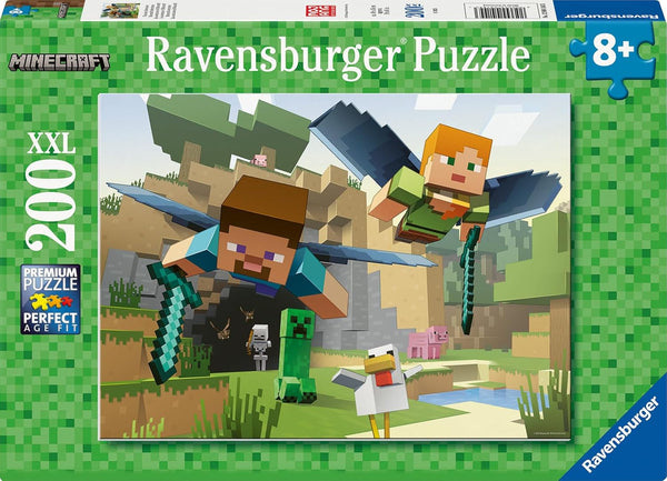 Puzzle pentru copii Ravensburger - 12004144 - Minecraft - Puzzle Minecraft pentru copii de la 8 ani, cu 200 de piese în format Xxl, Cadouri Minecraft