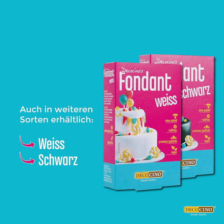 DECOCINO Fondant Schoko – 250 G – Ideal Zum Verzieren Von Kuchen, Torten, Cupcakes – Palmölfrei & Vegan