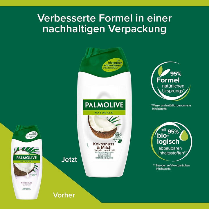 Gel de duș Palmolive Naturals Coconut & Milk, 6 x 250 ml 