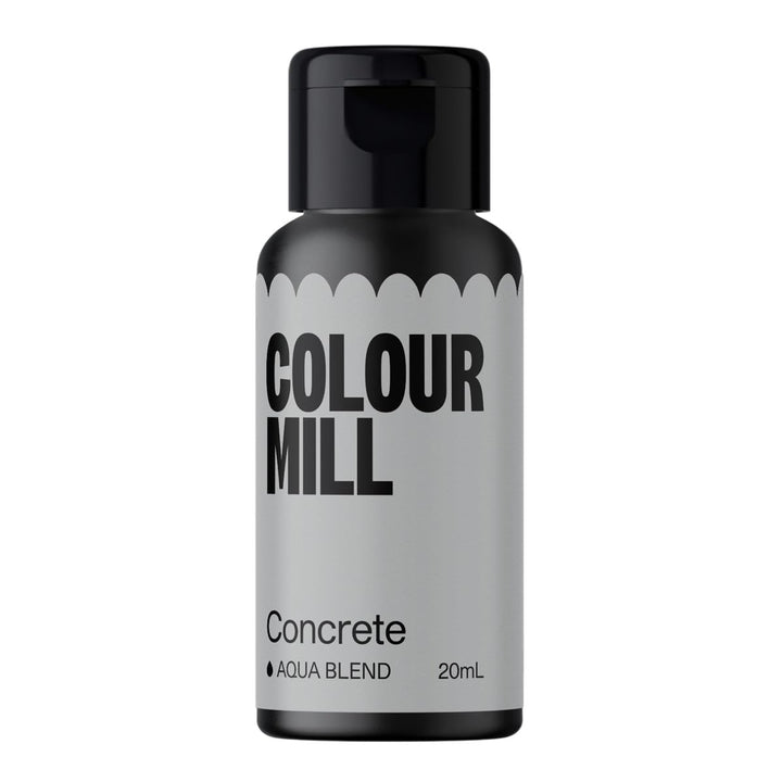 Colour Mill Aqua Blend Concrete Lebensmittelfarbe Auf Wasserbasis - Lebensmittel Farbe Sehr Intensiv, Hoch Konzentriert, Vegan - 20 Ml