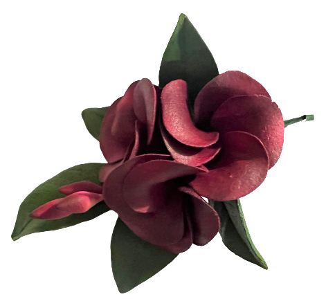 Decoratiuni din zahar, Buchet de flori Plumeria bordo - Nati Shop
