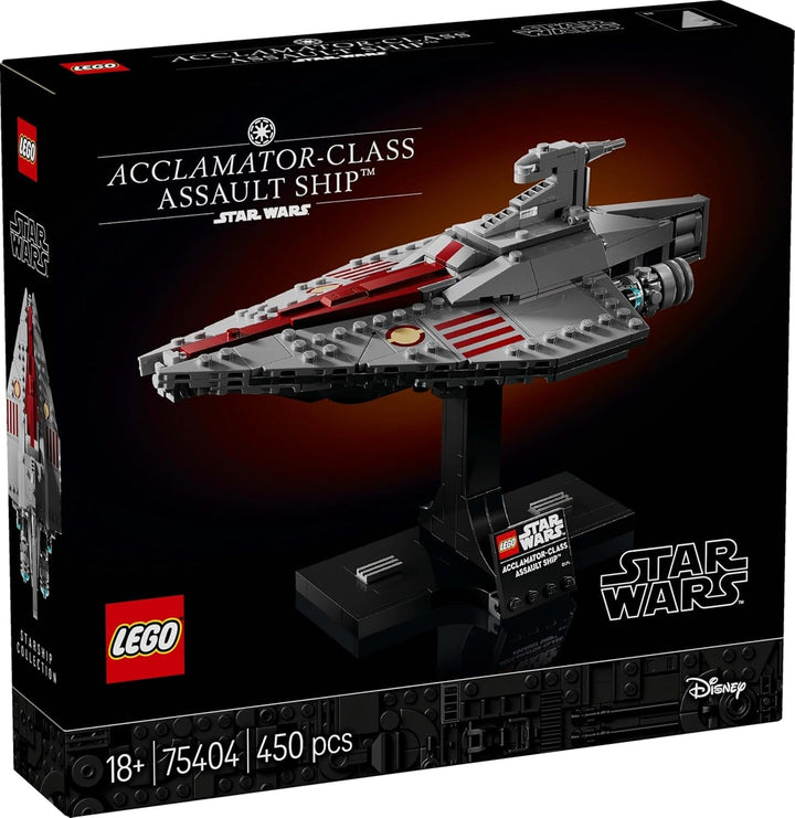 LEGO Star Wars 75404 Nava de asalt Clasa Acclamator din Atacul clonelor - Navă stelară de colecționat, construit și expus - Set de construcție Fantasy - Cadou pentru adulți și fani adolescenți