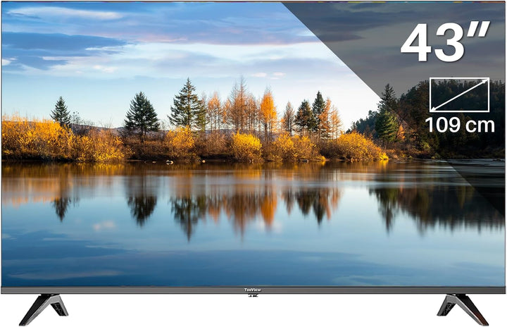 TEEVIEW TV43QUG-EU 43" Google Smart 4K UHD TV, WLAN, Bluetooth, 3X HDMI, Triple Tuner, Sprachsteuerung, Integrierte Streaming-Apps