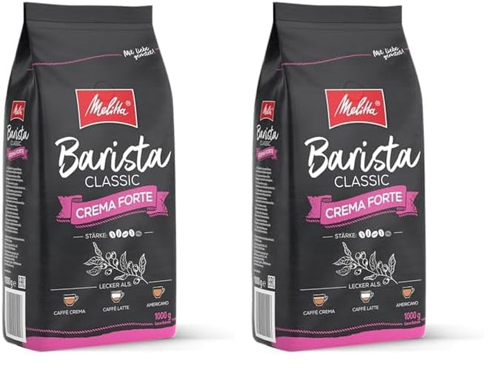 Melitta Barista Classic Espresso, Ganze Kaffee-Bohnen 1Kg, Ungemahlen, Kaffeebohnen Für Kaffee-Vollautomat, Kräftige Röstung, Stärke 5