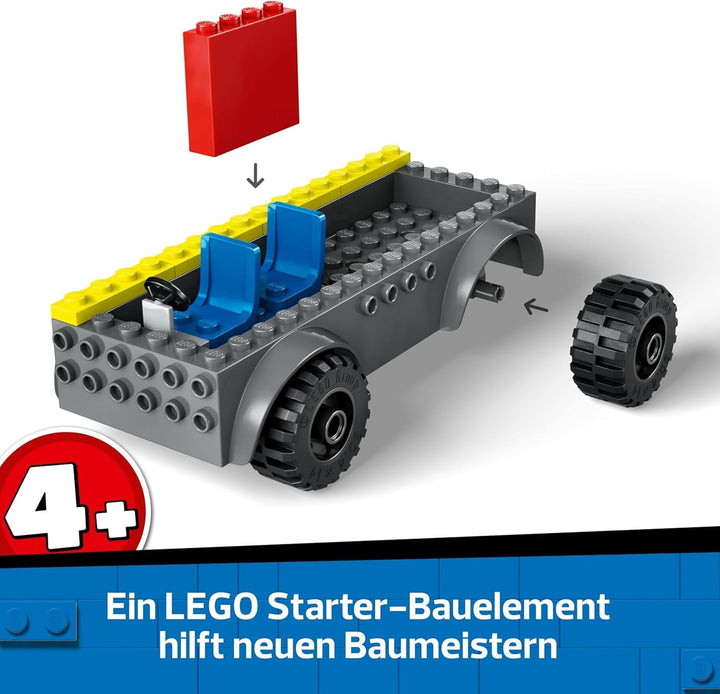 Camion cu scară de incendiu LEGO City - Camion de pompieri jucărie cu 2 minifigurine de pompieri pentru băieți și fete de la 4 ani - jucărie educativă - cadou pentru preșcolari 60463