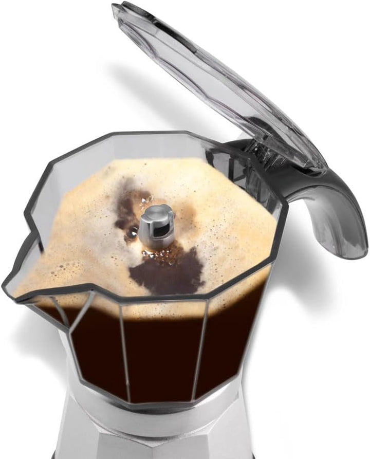 De'Longhi EMKP42.B Alicia plus - Cafetieră electrică moka, 450 W, 2-4 cești, plastic, negru / argintiu Negru