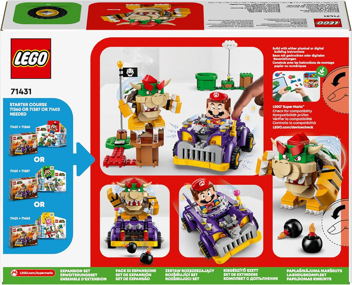 LEGO Super Mario Bowser's Monster Cart - Set de expansiune, jucărie pentru mașină cu figura Bowser pentru băieți și fete, set cu un singur personaj, cadou de gamer pentru copii de la 8 ani 71431