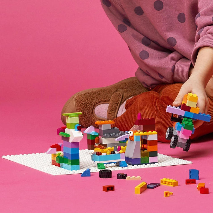 LEGO 11026 Placă de construcție albă clasică, placă de bază pătrată cu 32X32 adâncituri ca seturi de bază, jucărie de construcție
