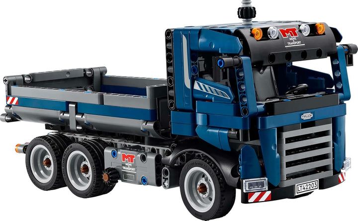 Jucărie LEGO Technic Dump Truck cu direcție și benă mobilă - vehicul de construcții albastru - idee de cadou pentru zile de naștere sau sărbători - set de construcție pentru băieți și fete de la 9 ani 42203