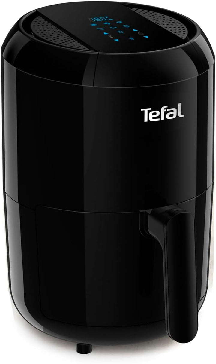 Tefal EY3018 Easy Fry Compact Heißluftfritteuse|1,6L|6 Kochprogramme|Digitales Display|Timer|Gesund Ohne Fett/Öl|Knusprige Pommes|Hot Air Fryer Für 1-2 Personen|1400W|25X25X35Cm,Schwarz