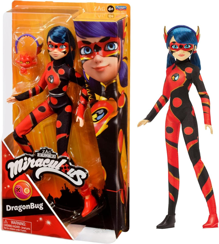 Bandai - Miraculous Ladybug - Doll Marinette Colour Change Surprise - Păpușă articulată Miraculous, 26 Cm + 3 surprize - Model aleatoriu - P50390