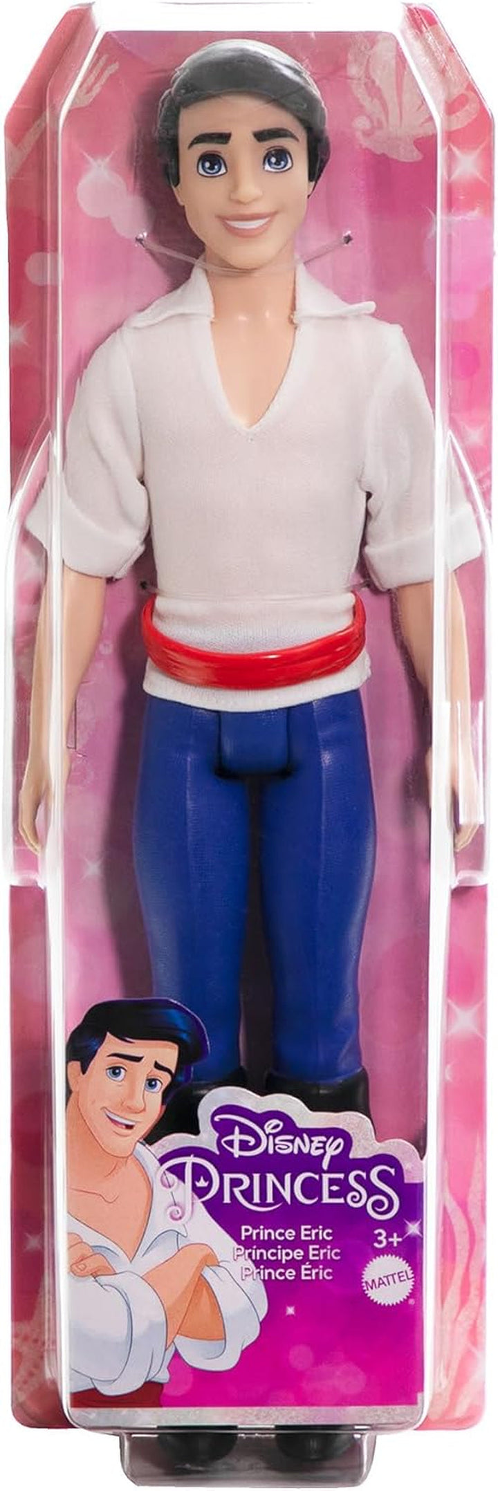 DISNEY Princess - Păpușă Prince Erik cu cămașă moale, pantaloni preformați și cizme, parte a unei colecții cu jucării Ariel, pentru copii de la 3 ani, HLV97