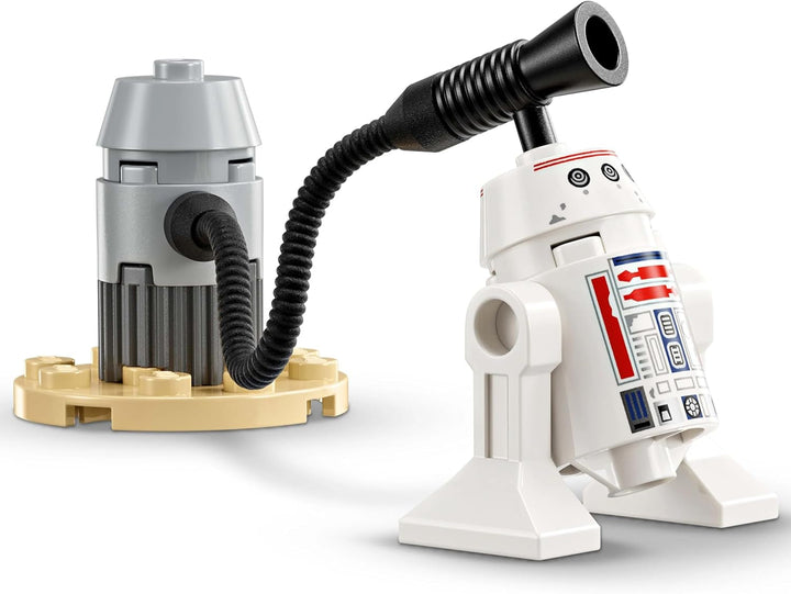 Jucărie LEGO Star Wars 75410 Mandos și Grogus N-1 Starfighter cu minifigurinele Mandalorian, Grogu și R5-D4, inclusiv coloană construibilă, set de pornire pentru nave stelare pentru băieți și fete de la 4 ani