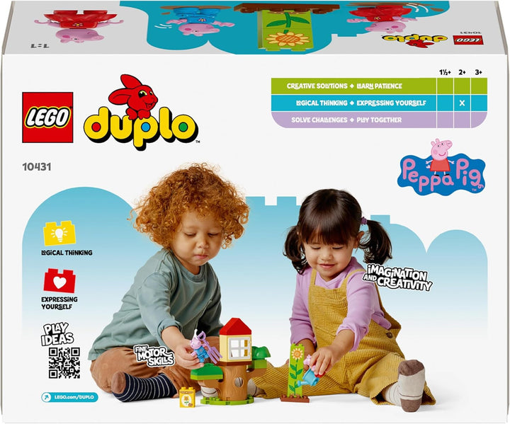 LEGO DUPLO Peppa's Garden With Tree House: Toy Tree, Set de învățare pentru preșcolari de construit și reconstruit cu 2 figuri, Idee de cadou pentru copii de la 2 ani, băieți și fete 10431