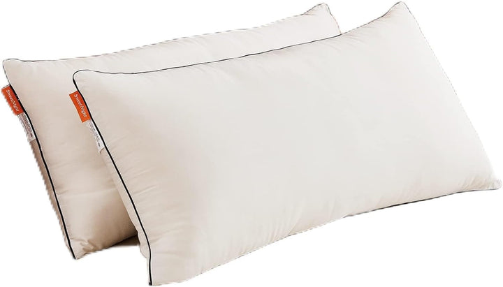 Pernă Sweetnight 40X80 Set de 2, pernă moale și de susținere a gâtului fabricată din umplutură de pernă din microfibră 2X800G, pernă de dormit pentru toate pozițiile de dormit, capac din fibră de bambus confortabil și respirabil, alb