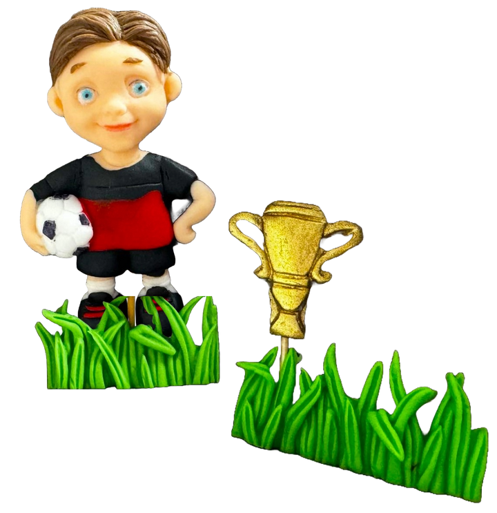 Set 4 decoratiuni comestibile din zahar, Fotbalist - Naty Shop