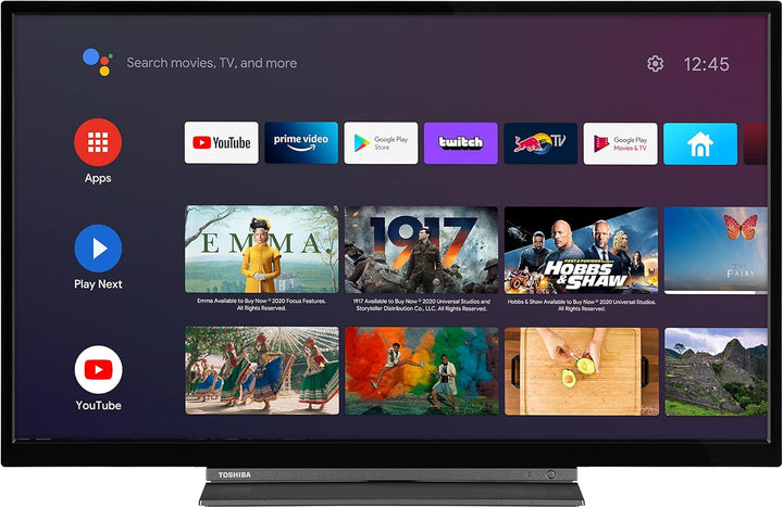 Toshiba 32WA3B63DAZ 32 Zoll Fernseher / Android TV (Hd-Ready, HDR, Smart TV, Play Store & Google Assistant, Triple-Tuner, Bluetooth)