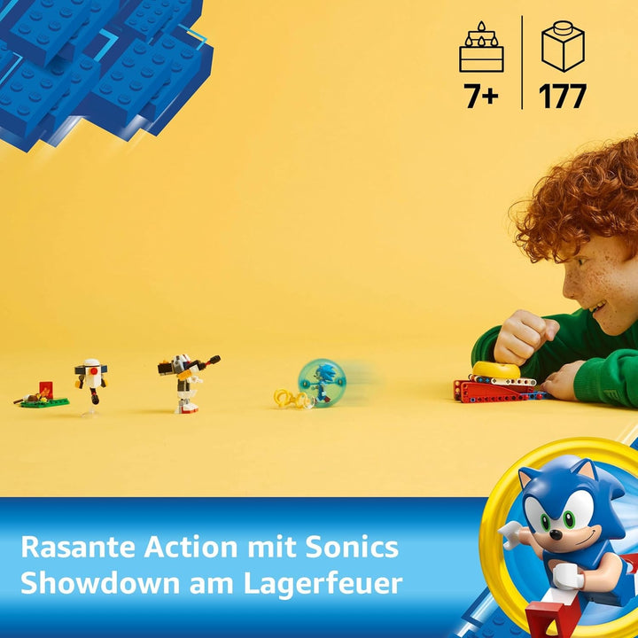 LEGO Sonic the Hedgehog Sonics Showdown At The Campfire, jucărie de jocuri pentru copii și fani ai jocurilor video, set de construcție pentru băieți și fete de la 7 ani, set de aventură, colecționabil 77001