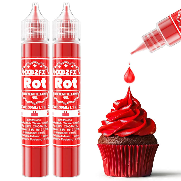 Lebensmittelfarbe Gel - HXDZFX 2×30Ml Lebensmittelfarbe, Hochkonzentriertes Zuckerfrei Food Coloring Für Tortendeko, Fondant Weiss, Macarons, Torte, Backen, Osterei, Slime (Weiß)