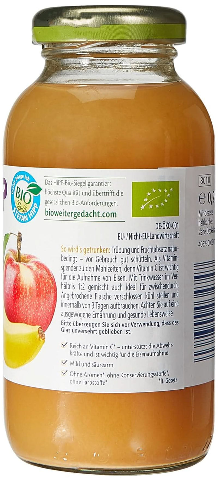 Hipp Banană-măr Organic, pachet de 6 (6 X 200 ml)