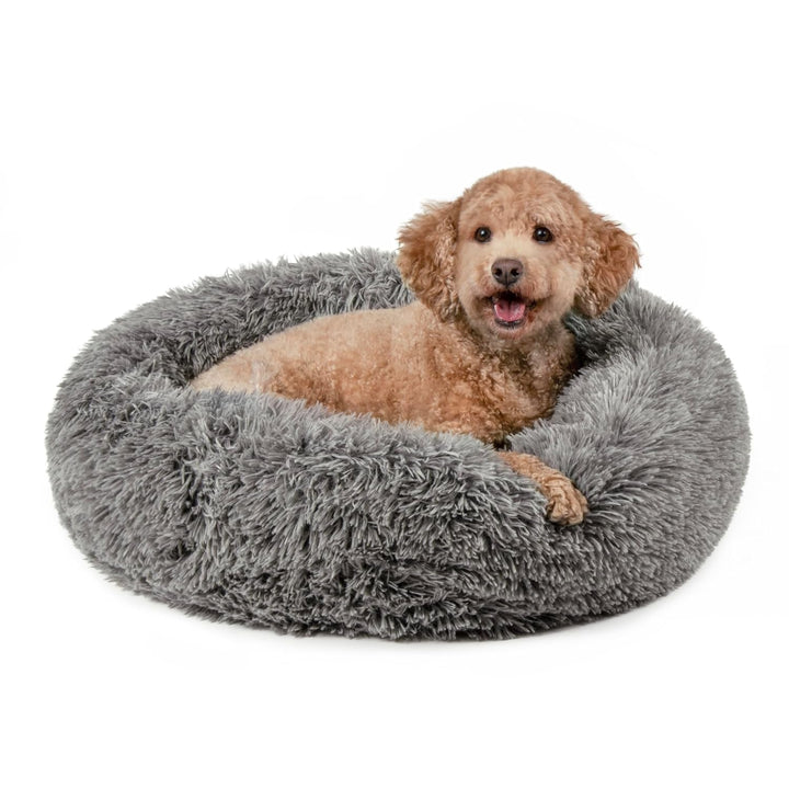 Pat pentru pisici de interior, lavabil, cu role de gât detașabile, pentru animale de companie de până la 4,1 kg – Covoraș de pluș cu imprimeu de diamant – Gri, mărimea S