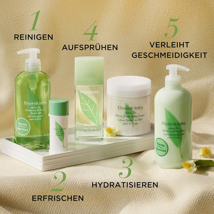 Elizabeth Arden - Ceai verde, Apă de parfum, Parfum cu esențe naturale precum ceai verde și bergamotă, Aromă răcoritoare, florală și citrică, Trezește simțurile, Revigorează - 100 ml