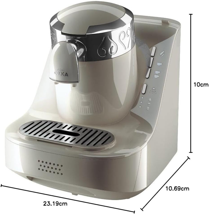Espressor turcesc Arzum Okka, compact, senzor de protecție la preaplin, ușor de curățat, performanță eficientă din punct de vedere energetic, perfect pentru iubitorii de cafea tradițională, 2 espressoare.