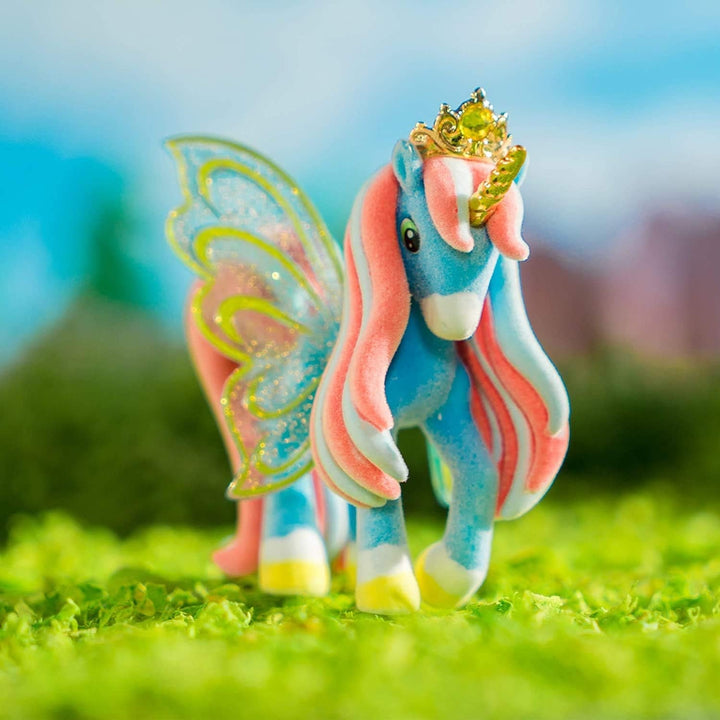 Galupy Unicorn - Pachet de 3 figurine unicorn, jucării unicorn de colecționat, figurine ponei cu aripi strălucitoare și cristal Swarovski