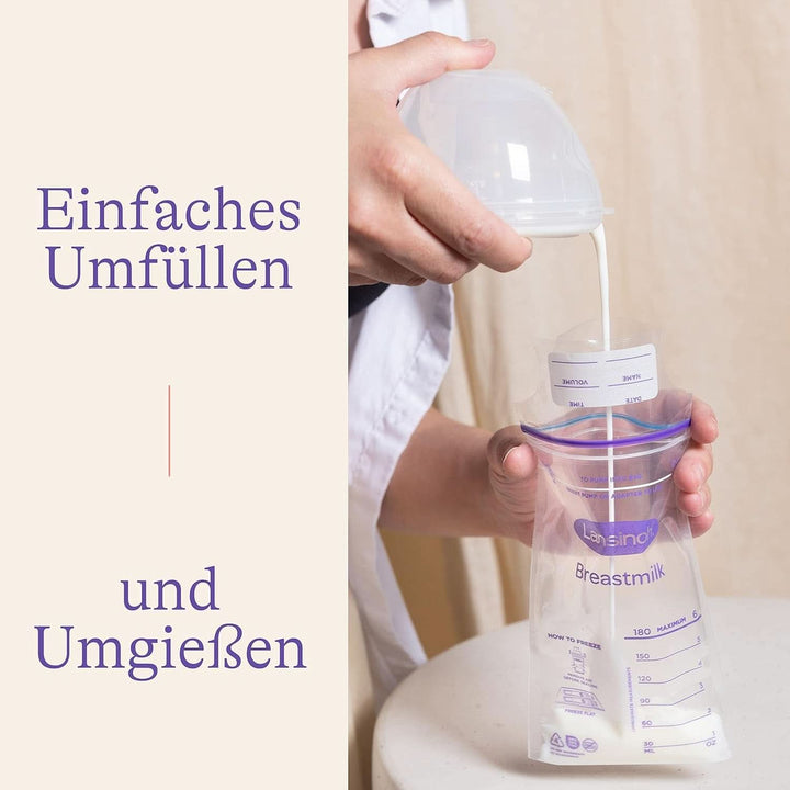 Lansinoh Muttermilchbeutel - 25 Stück - Zum Sicheren Aufbewahren Und Einfrieren Von Muttermilch - Hygienisch & Platzsparend