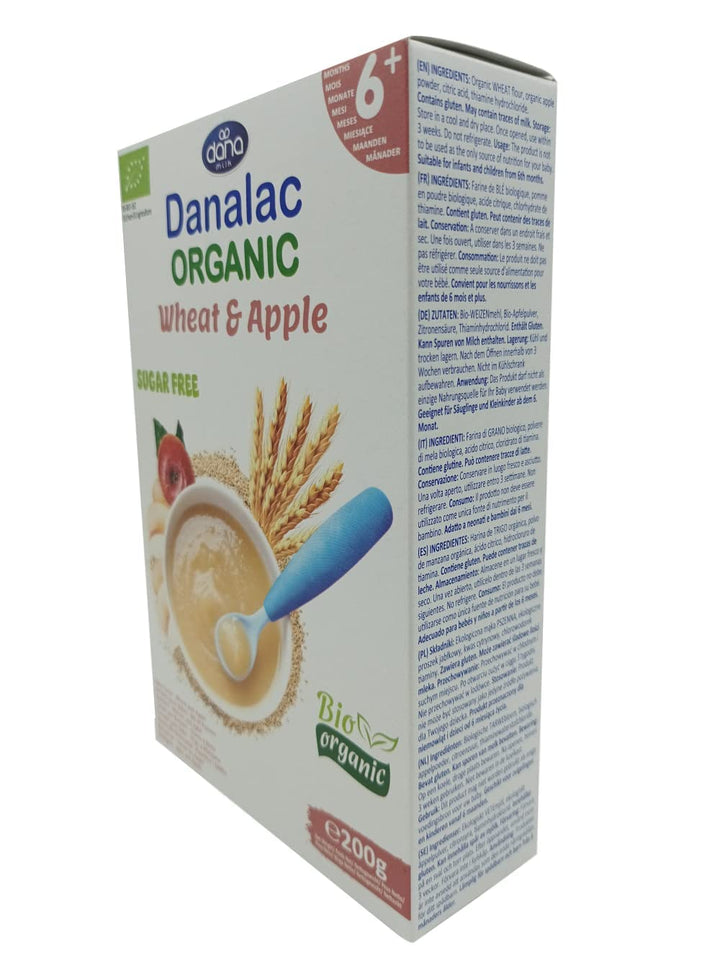 Danalac Bio Babybrei Zuckerfrei 200G (Weizen Und Apfel) (Packung Mit 1)