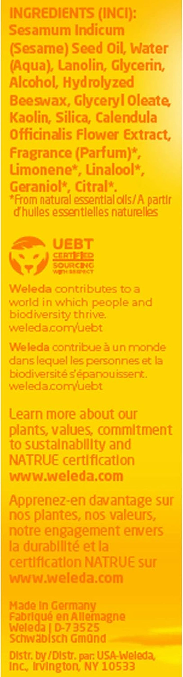 WELEDA Organic Baby Calendula Care Cream Body & Face 75ml - Cremă de față / cremă de piele pentru cosmetice naturale cu ulei de susan și lanolină pentru îngrijirea pielii uscate. Cremă hidratantă de îngrijire pentru bebeluși și copii