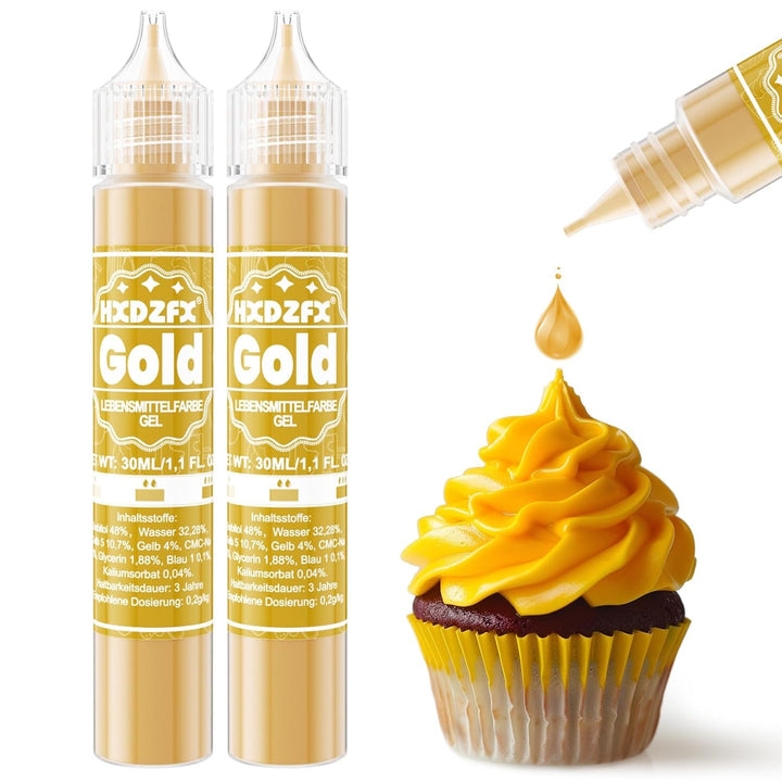 Lebensmittelfarbe Gel - HXDZFX 2×30Ml Lebensmittelfarbe, Hochkonzentriertes Zuckerfrei Food Coloring Für Tortendeko, Fondant Weiss, Macarons, Torte, Backen, Osterei, Slime (Weiß)