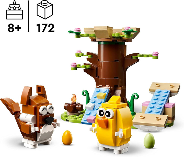 LEGO Spring Animal Playground, set de construcție cu pasăre și veveriță, set de joacă cu casă în copac pentru copii, idee de cadou pentru băieți și fete de la 8 ani, set de animale, jucărie cu figuri de animale 40709