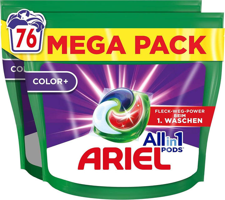 Detergent Ariel PODS All-In-1, 76 spalari, detergent color, curățenie strălucitoare