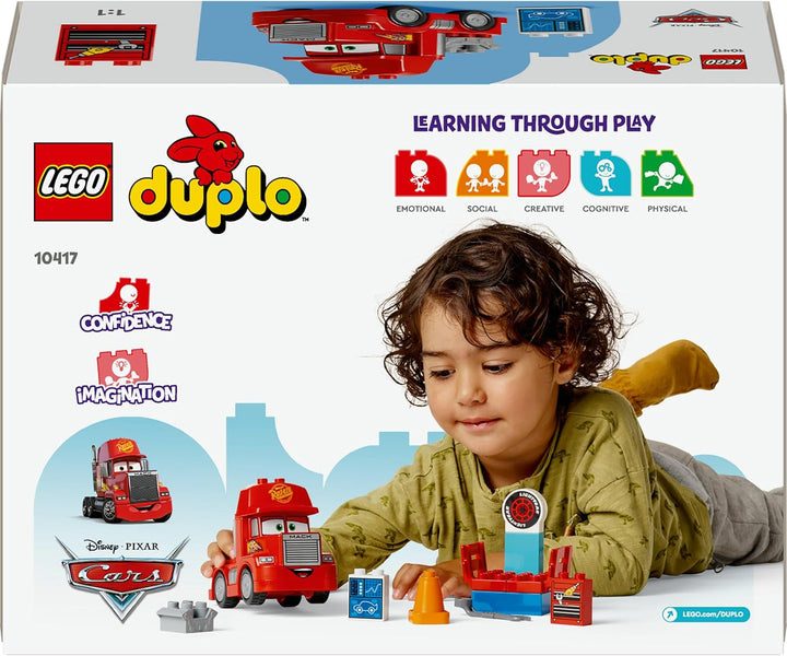 LEGO DUPLO | Disney and Pixar™S Cars Mack Truck Racing, set de mașini cu camion de jucărie pentru copii de 2 ani și peste, cadou pentru copiii de 2 ani care iubesc camionul roșu din film 10417