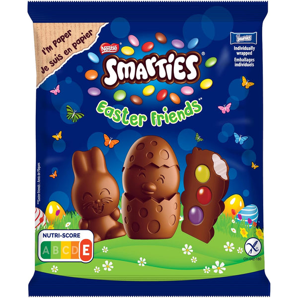 NESTLÉ SMARTIES Easter Friends, Osterliche Figuren Aus Zartschmelzender Milchschokolade Mit Cremiger Füllung Und Bunten SMARTIES Mini Schokolinsen, 1Er Pack (1 X 65G)