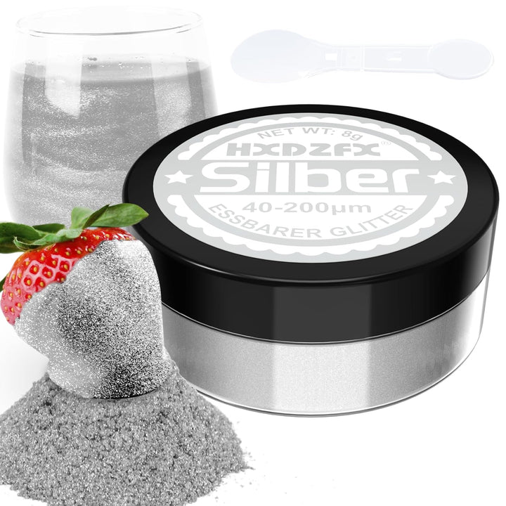 Essbarer Glitzer Für Getränke - Lebensmittelfarbe Pulver, Schimmerndes Glitzerpulver, Lebensmittel Glitzerpuder Für Schokolade, Kuchen, Fondant, Drinks - 8G (Frucht Grün)