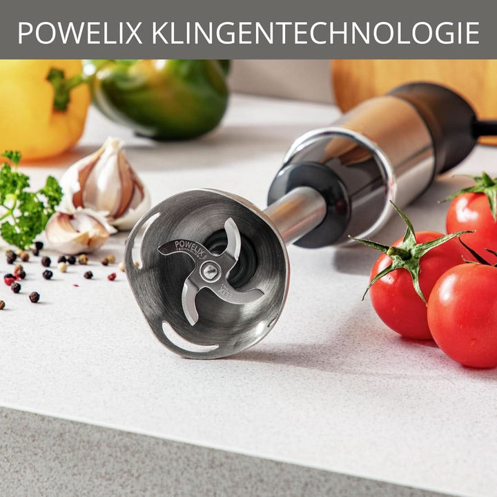 Krups Perfect Mix Stabmixer HZ6568 | Blender | 1000 Watt | Edelstahlfuß | 4 Extra Scharfe Messer | Powelix Technologie | Schneebesen | 500 Ml Zerkleinerer | 800 Ml Messbecher | Schwarz/Silber